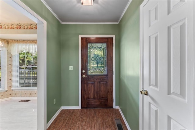 32204 Apple Hill Dr, Paola, KS 66071 - entryway with wood finished floors and crown molding