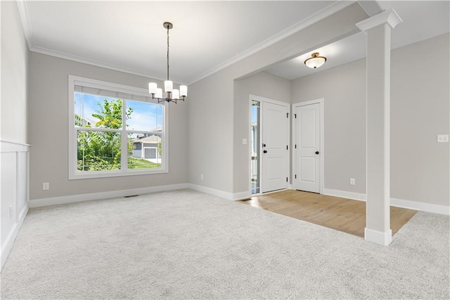 16779 S Durango St, Olathe, KS 66062 - entryway featuring carpet, crown molding, and a chandelier