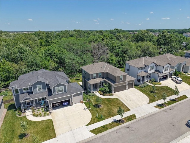 16779 S Durango St, Olathe, KS 66062 - aerial view of residential area featuring a heavily wooded area