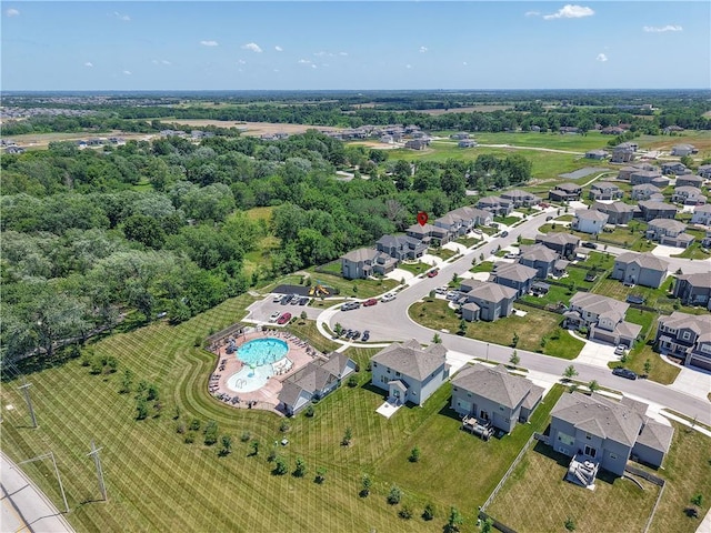 16779 S Durango St, Olathe, KS 66062 - aerial perspective of suburban area featuring a pool area