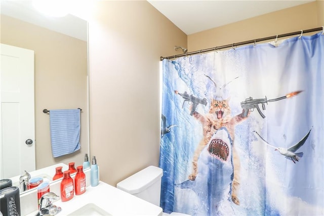 968 E Market St, Warrensburg, MO 64903 - bathroom with vanity and a shower with curtain