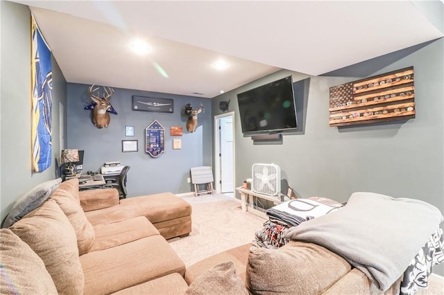 968 E Market St, Warrensburg, MO 64903 - home theater with carpet floors and recessed lighting