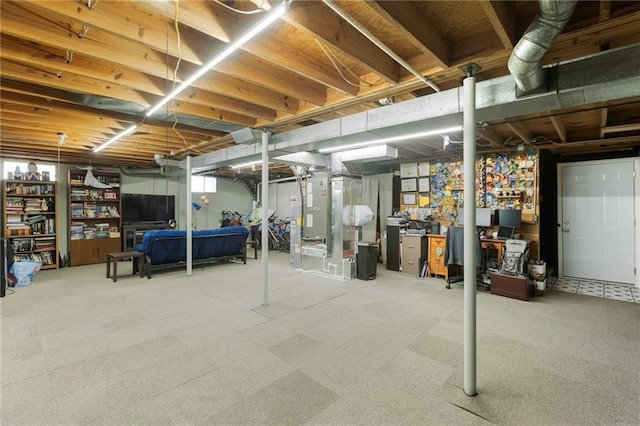 24245 K 68 Hwy, Paola, KS 66071 - unfinished basement featuring carpet floors and an office area