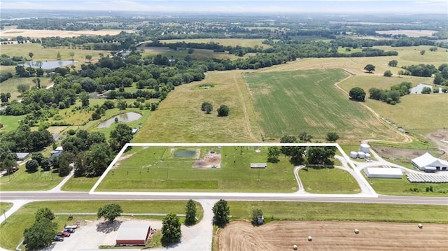 24245 K 68 Hwy, Paola, KS 66071 - overview of rural landscape featuring property boundaries highlighted and a nearby body of water