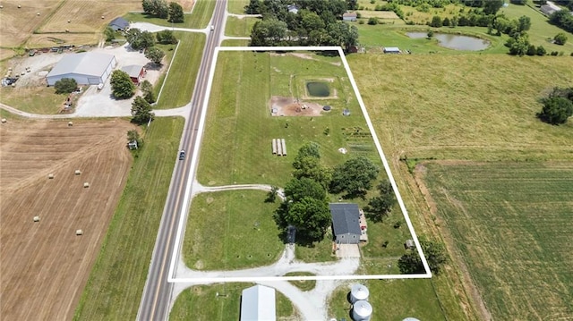 24245 K 68 Hwy, Paola, KS 66071 - aerial overview of property's location featuring property parcel outlined and rural landscape