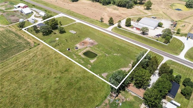 24245 K 68 Hwy, Paola, KS 66071 - aerial overview of property's location featuring property boundaries highlighted and rural landscape