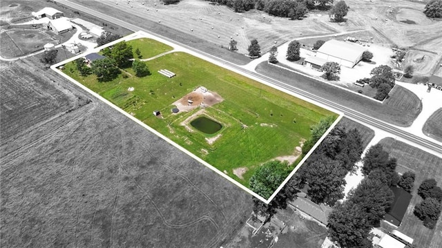 24245 K 68 Hwy, Paola, KS 66071 - aerial view of property and surrounding area with property parcel outlined