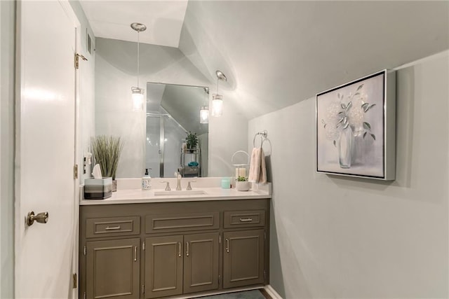 8404 Rosehill Rd, Lenexa, KS 66215 - full bathroom featuring vanity and a shower stall