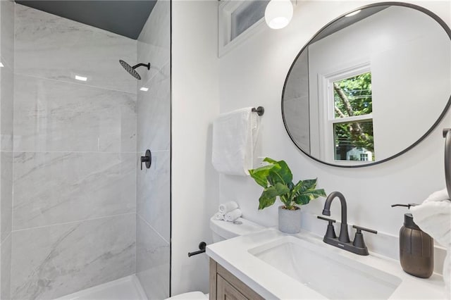 8918 Switzer St, Overland Park, KS 66214 - bathroom featuring vanity and tiled shower