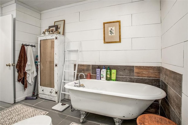 12508 Valley Brook Dr, Grandview, MO 64030 - full bathroom with a freestanding bath and tile patterned floors