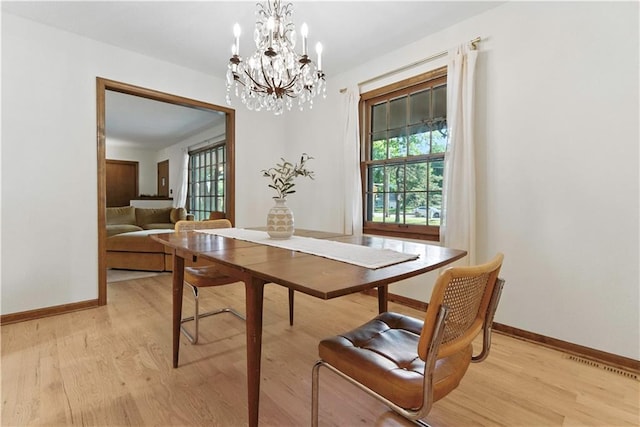 7100 Antioch Rd, Merriam, KS 66204 - dining space featuring light wood finished floors and a chandelier