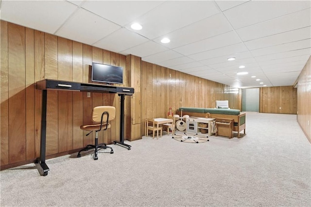 7100 Antioch Rd, Merriam, KS 66204 - playroom with carpet flooring and wooden walls