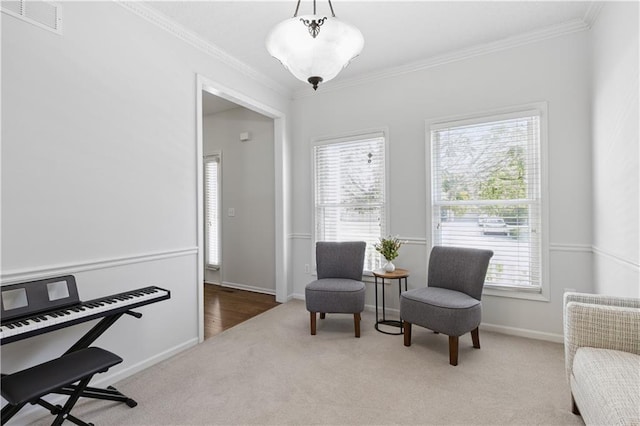14162 W 150th Ct, Olathe, KS 66062 - sitting room with carpet floors and ornamental molding