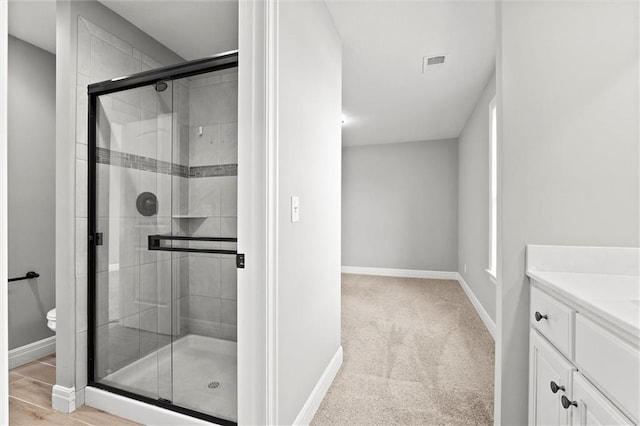 704 SW Admiral Byrd Dr, Lees Summit, MO 64082 - bathroom featuring vanity and a shower stall