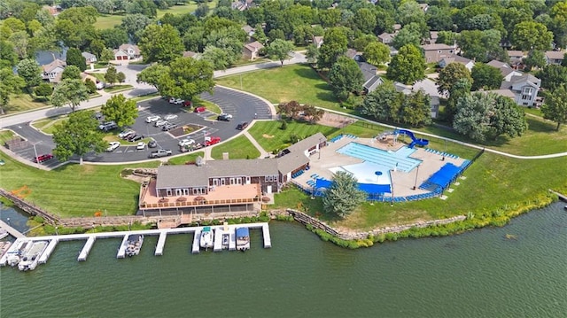 704 SW Admiral Byrd Dr, Lees Summit, MO 64082 - aerial view of a large body of water and a pool