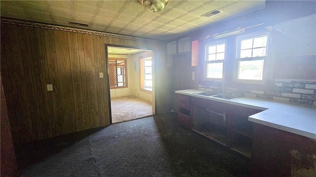 1443 215th St, Fort Scott, KS 66701 - kitchen with a sink and wooden walls