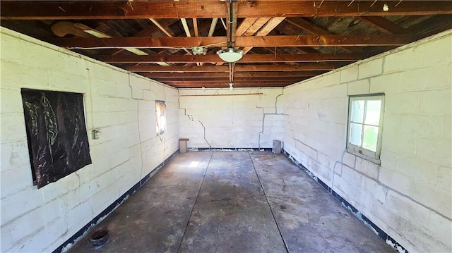 1443 215th St, Fort Scott, KS 66701 - garage with concrete block wall