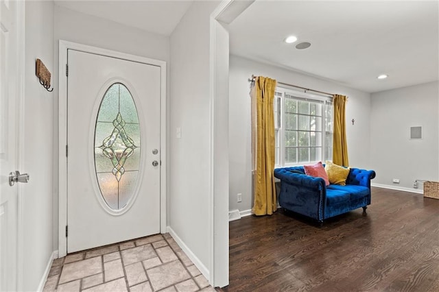 331 E 100th Ter, Kansas City, MO 64114 - entryway featuring baseboards and recessed lighting