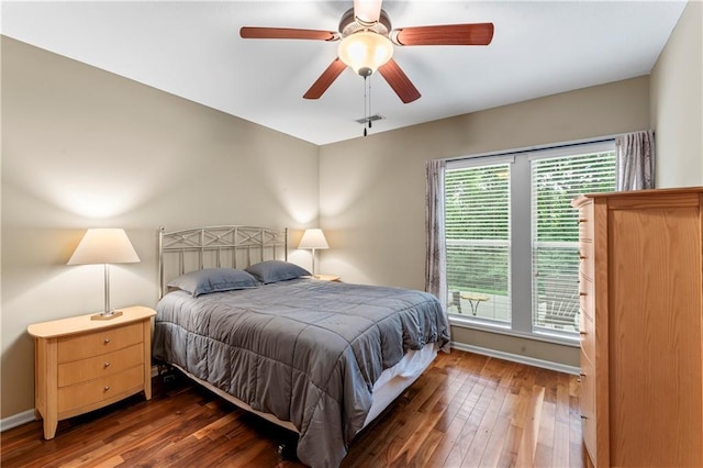 4890 NW Linder Ln, Riverside, MO 64150 - bedroom featuring hardwood / wood-style flooring and ceiling fan