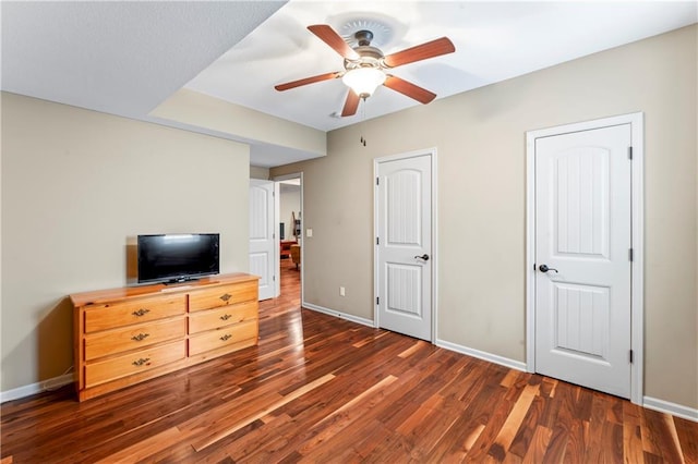 4890 NW Linder Ln, Riverside, MO 64150 - bedroom featuring wood finished floors and ceiling fan
