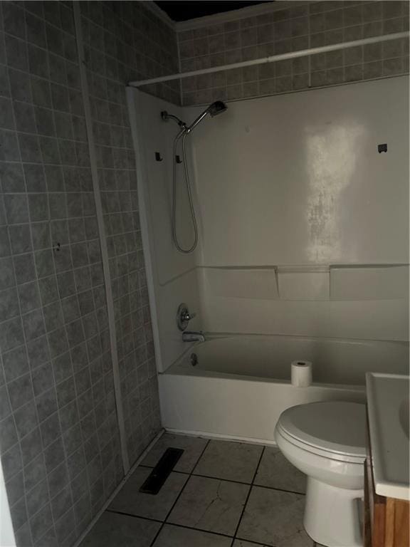 10 Platte St, Dearborn, MO 64439 - bathroom with tile patterned flooring, shower / bathtub combination, and vanity