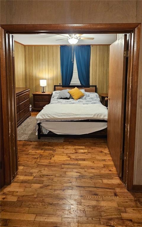 226 Mckenzie St, Barnard, MO 64423 - bedroom featuring dark wood-style floors and ceiling fan