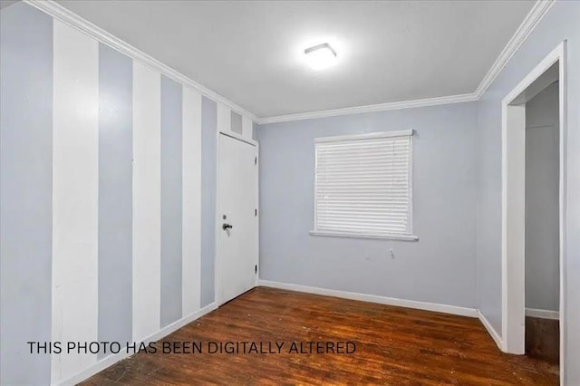 900 S Hunter Dr, Olathe, KS 66061 - unfurnished bedroom with crown molding and wood finished floors