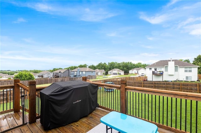 20335 W 220th Ter, Spring Hill, KS 66083 - wooden deck with a residential view, a fenced backyard, and grilling area