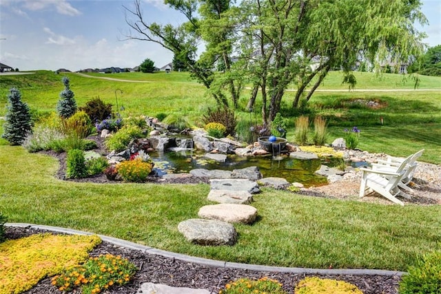 14423 N 145th St, Basehor, KS 66007 - view of green lawn featuring a small pond