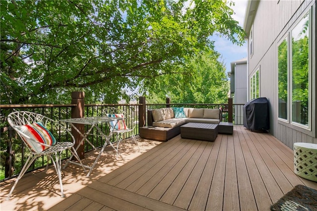 23852 W 124th Ct, Olathe, KS 66061 - deck featuring an outdoor living space and grilling area
