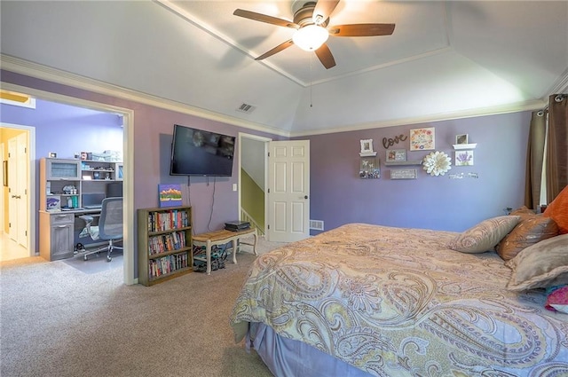 12432 Lamar Ave, Overland Park, KS 66209 - carpeted bedroom featuring a tray ceiling, a ceiling fan, and ornamental molding