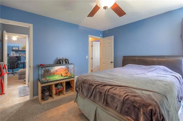 12432 Lamar Ave, Overland Park, KS 66209 - bedroom featuring carpet flooring and a ceiling fan