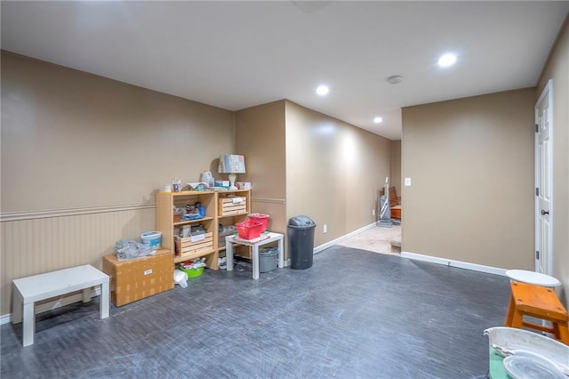 12432 Lamar Ave, Overland Park, KS 66209 - game room featuring recessed lighting and baseboards