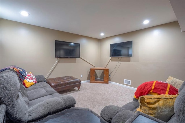 12432 Lamar Ave, Overland Park, KS 66209 - living room featuring carpet floors and recessed lighting