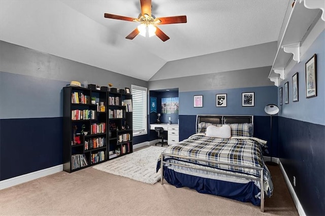 14409 Grandview St, Overland Park, KS 66221 - carpeted bedroom with lofted ceiling and ceiling fan