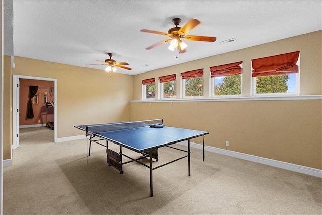 14409 Grandview St, Overland Park, KS 66221 - playroom featuring light carpet and ceiling fan