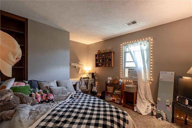 25421 Marel Rd, Excelsior Springs, MO 64024 - bedroom featuring carpet floors, a textured ceiling, and cooling unit