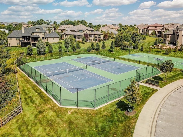 16420 Lucille St, Overland Park, KS 66221 - view of tennis court featuring a residential view