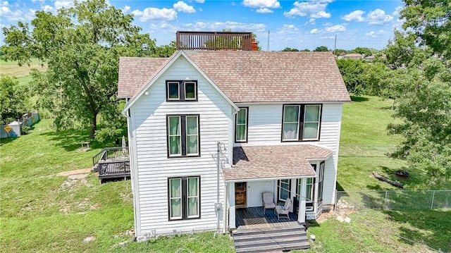 600 W Chestnut St, Holden, MO 64040 - view of front of property with roof with shingles and a deck