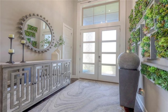 15716 Canterbury St, Overland Park, KS 66085 - entrance foyer with french doors and a towering ceiling