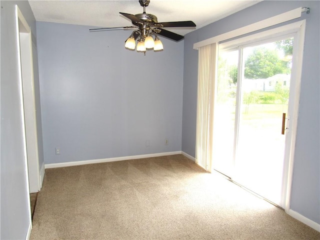 502 N Jefferson St, Spring Hill, KS 66083 - carpeted spare room with ceiling fan and baseboards