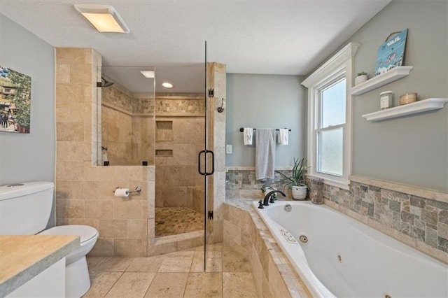 1295 W 71st Ter, Kansas City, MO 64114 - bathroom featuring a tub with jets, a stall shower, and vanity