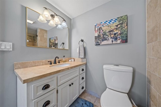 1295 W 71st Ter, Kansas City, MO 64114 - bathroom with vanity, tile patterned flooring, and a tile shower