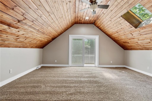 6727 Harvard Ave, Raytown, MO 64133 - bonus room with wood ceiling, carpet floors, vaulted ceiling, and a ceiling fan