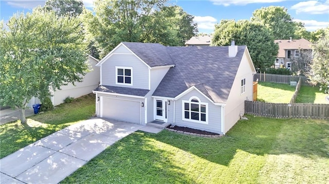 220 NE Dreamweaver Ave, Lees Summit, MO 64086 - traditional home featuring concrete driveway, a garage, roof with shingles, and a chimney