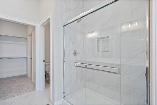 16767 S Hall St, Olathe, KS 66062 - full bathroom with a marble finish shower and marble finish floors