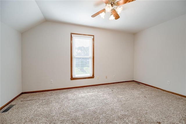 411 SW Windmill Ln, Lees Summit, MO 64082 - additional living space featuring carpet flooring, vaulted ceiling, and ceiling fan
