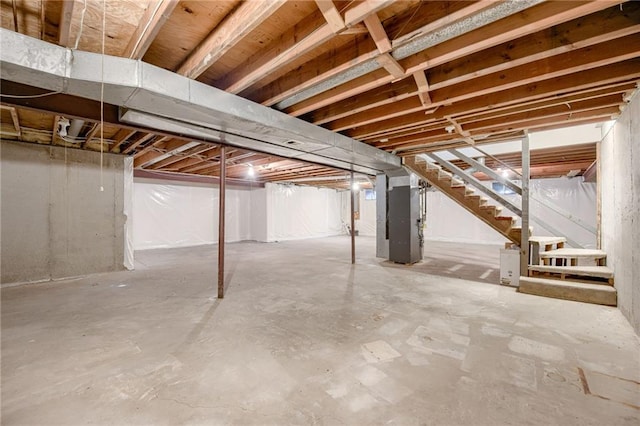 411 SW Windmill Ln, Lees Summit, MO 64082 - unfinished below grade area with stairs and heating unit