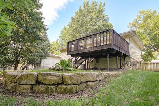 1613 SE Royal St, Oak Grove, MO 64075 - back of property featuring stairs and a deck