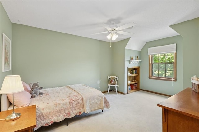 12117 Knox St, Overland Park, KS 66213 - carpeted bedroom with ceiling fan and lofted ceiling